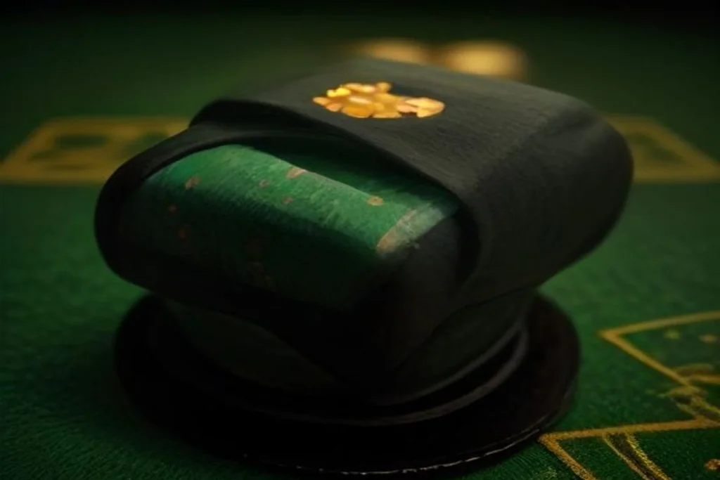 Casino chips on green felt