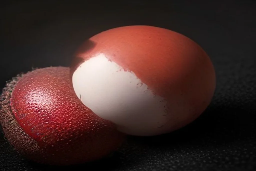 Cricket ball seam macro