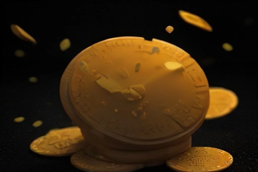 Golden confetti over casino chips