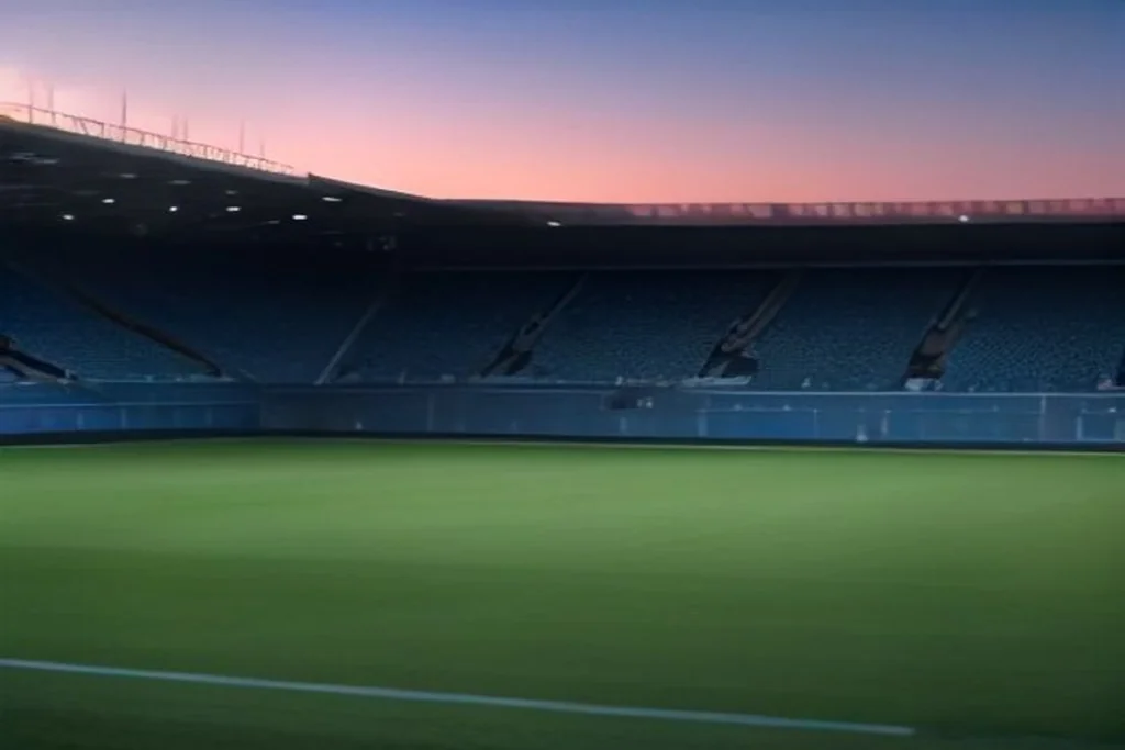 Blue stadium seats