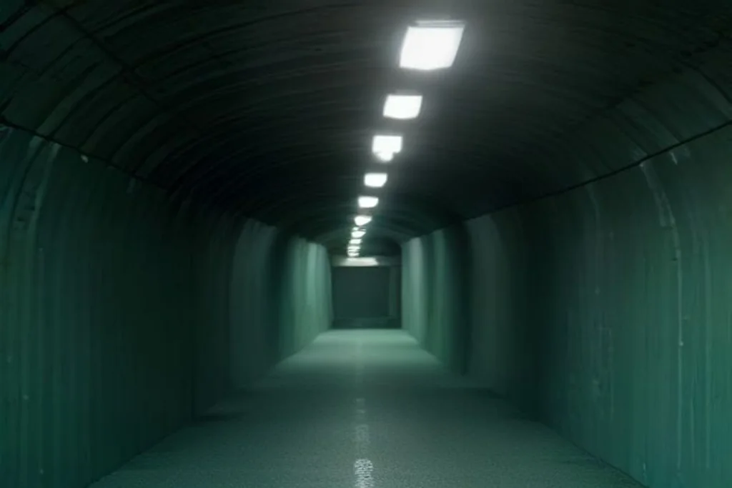 Green stadium tunnel