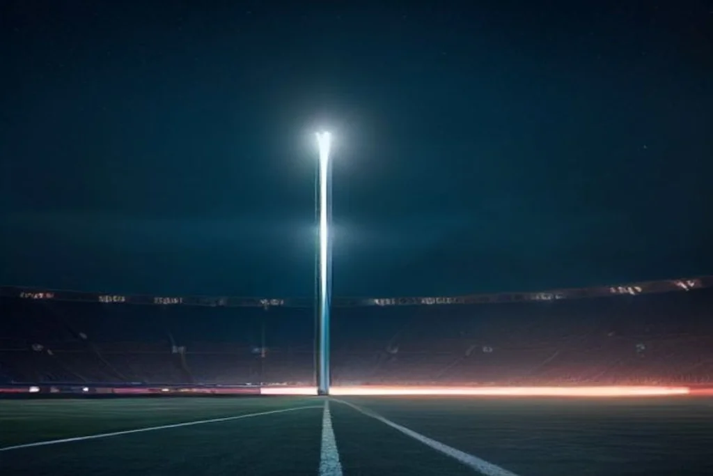 Floodlight pylon at night