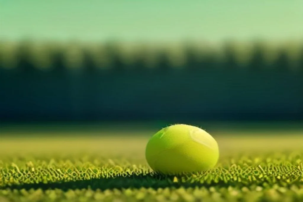 Tennis ball on grass