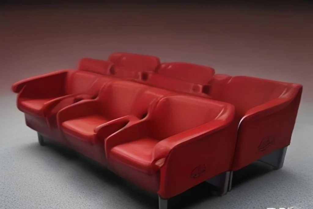 Stadium seats in a row