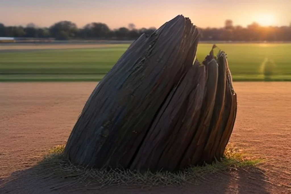 Cricket stumps at golden hour