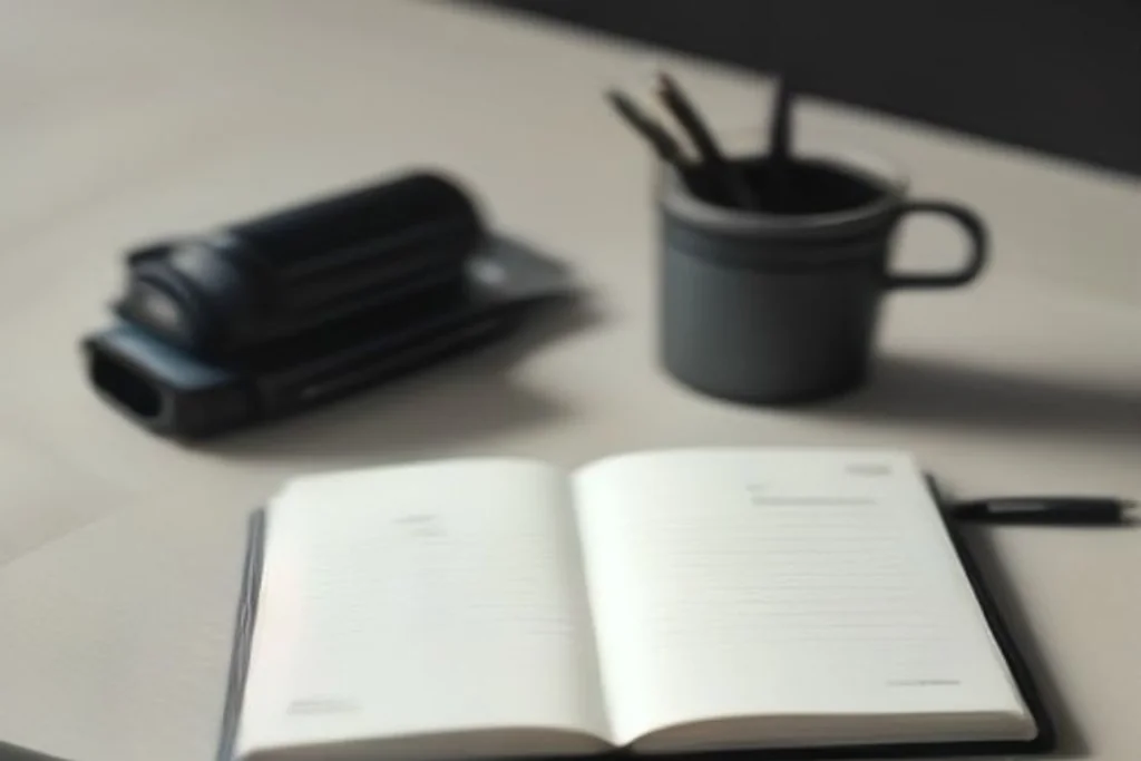 Pen on a notebook