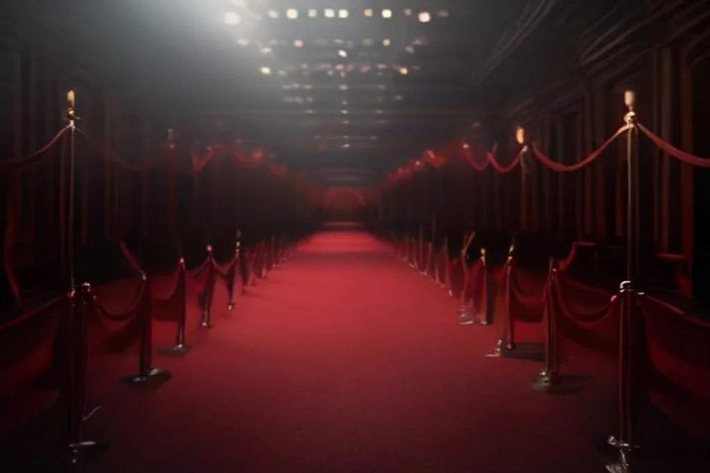 Red carpet and velvet ropes
